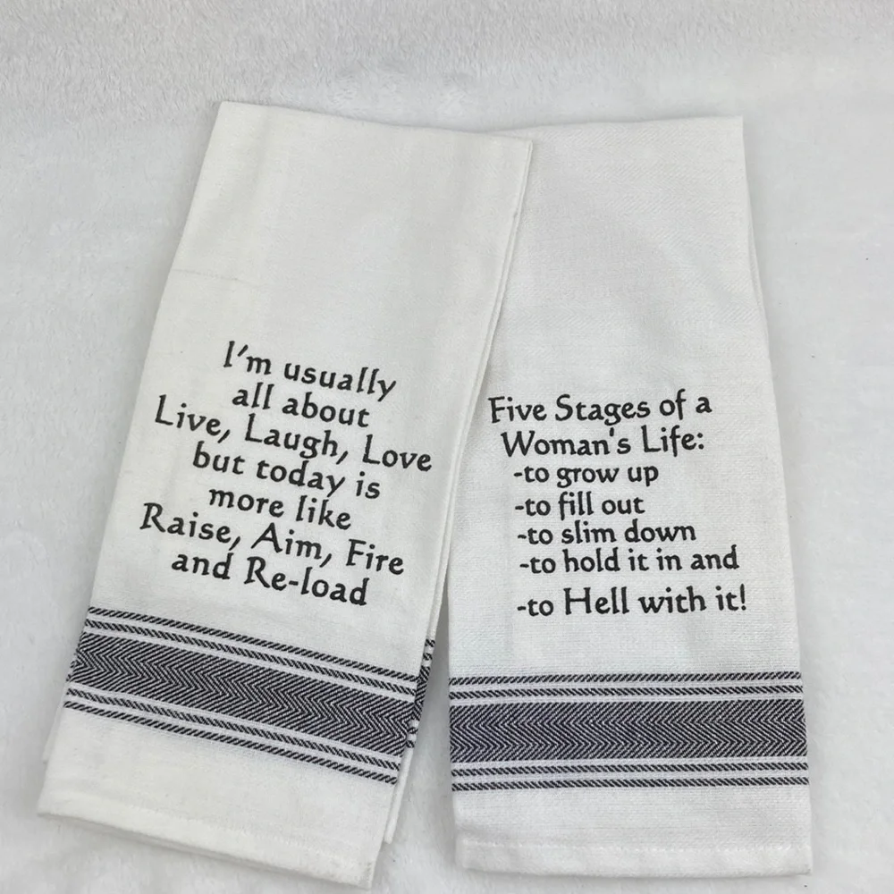 Cute Graphic Tea Towels Dish Towels Set of 2